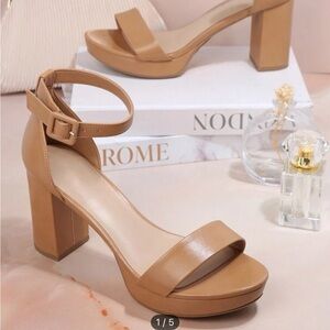 SHEIN TAN HEELS WIDE FIT